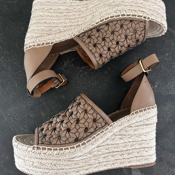 Tory Burch Basketweave Espadrille Wedges - Picture 3 of 9